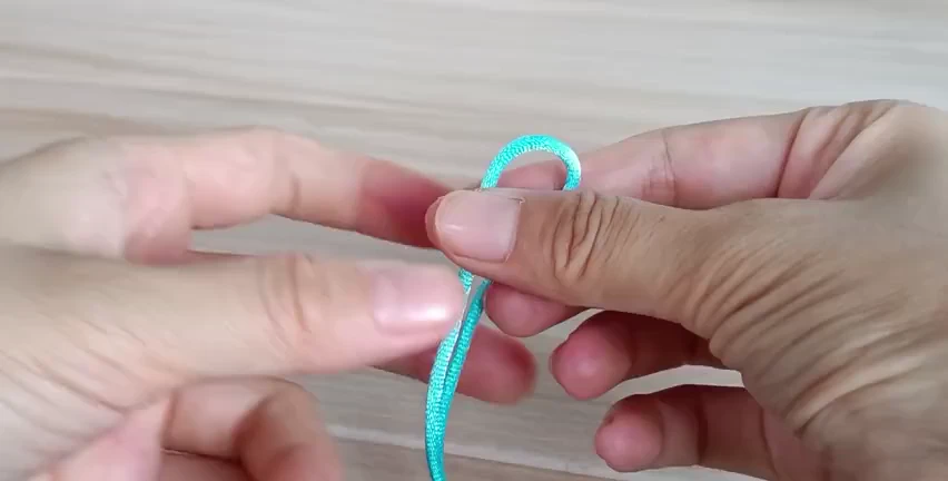 Step 1: Pinch the starting fold — 蛇结