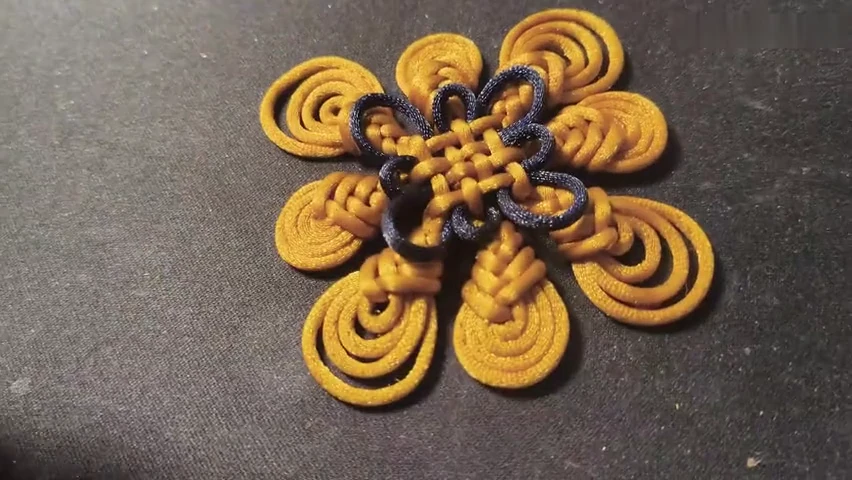 Pipa Knot Flower shown in the video tutorial