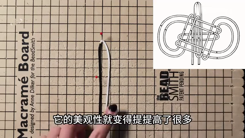 Step 6: Pin the two-colour starting fold — 御守结 / 绶带结