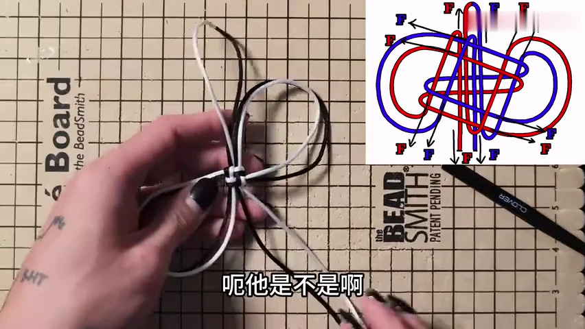 Step 10: Begin closing the paired routes — 御守结 / 绶带结