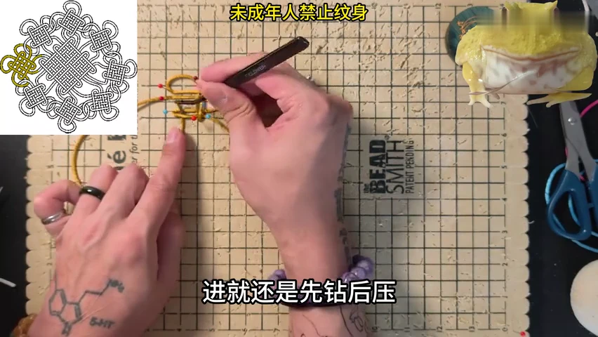 Step 1: Begin the linked outer row — 法轮结